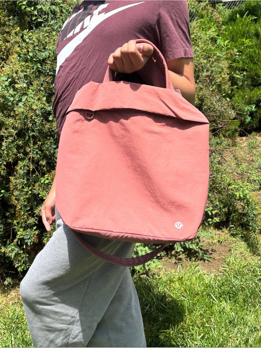 Rose Pink Women's lulu lemon Tote Bag by